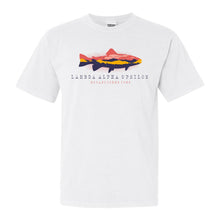 Load image into Gallery viewer, Lambda Alpha Upsilon Fishing Comfort Colors T-Shirt - Fraternity Tee - Kite and Crest