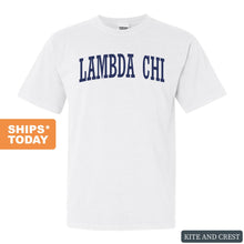 Load image into Gallery viewer, Lambda Chi Alpha Comfort Colors T-Shirt - Lambda Chi Intrinsic Lettered Shirt - Kite and Crest
