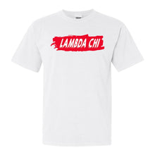 Load image into Gallery viewer, Lambda Chi Alpha Comfort Colors T-Shirt - Lambda Chi Red Slash Shirt - Kite and Crest
