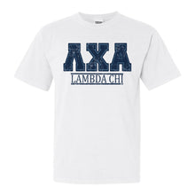 Load image into Gallery viewer, Lambda Chi Alpha Comfort Colors T-Shirt - Lambda Chi Washed Letters Shirt - Kite and Crest