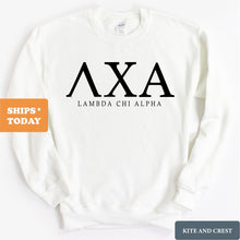 Load image into Gallery viewer, Lambda Chi Alpha Sweatshirt - Lambda Chi Fraternal Block Crewneck Sweatshirt - Kite and Crest