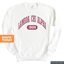Load image into Gallery viewer, Lambda Chi Alpha Sweatshirt - Lambda Chi Large Athletic Crewneck Sweatshirt - Kite and Crest