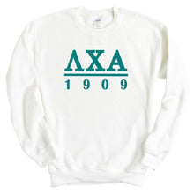 Load image into Gallery viewer, Lambda Chi Alpha Sweatshirt - Lambda Chi Lettered Basic Crewneck Sweatshirt - Kite and Crest