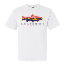 Load image into Gallery viewer, Lambda Phi Epsilon Fishing Comfort Colors T-Shirt - Fraternity Tee - Kite and Crest