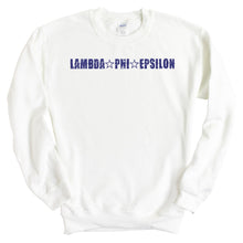 Load image into Gallery viewer, Lambda Phi Epsilon Fraternal Star Sweatshirt - Fraternity Crewneck Sweatshirt - Kite and Crest