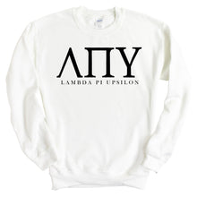 Load image into Gallery viewer, Lambda Pi Upsilon Block Letter Crewneck Sweatshirt - Kite and Crest