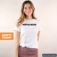 Load image into Gallery viewer, Mortar Board Basic Black Letters T-shirt - Kite and Crest