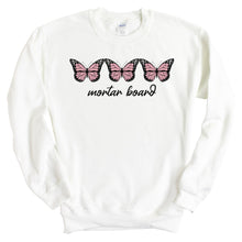 Load image into Gallery viewer, Mortar Board Three Butterflies Crewneck Sweatshirt - Kite and Crest