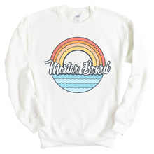 Load image into Gallery viewer, Mortar Board Wavy Rainbow Crewneck Sweatshirt - Kite and Crest