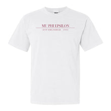 Load image into Gallery viewer, Mu Phi Epsilon Boyfriend Comfort Colors T-Shirt - Kite and Crest