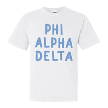 Load image into Gallery viewer, Phi Alpha Delta Blue Cotton Candy Comfort Colors T-Shirt - Kite and Crest