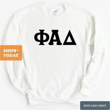 Load image into Gallery viewer, Phi Alpha Delta Keeping it Simple Sweatshirt - Fraternity Crewneck Sweatshirt - Kite and Crest