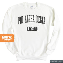 Load image into Gallery viewer, Phi Alpha Delta Weekender Sweatshirt - Fraternity Crewneck Sweatshirt - Kite and Crest