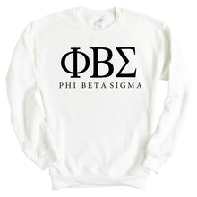 Load image into Gallery viewer, Phi Beta Sigma Block Letter Sweatshirt - Fraternity Crewneck Sweatshirt - Kite and Crest