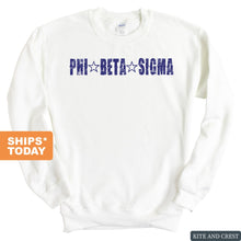 Load image into Gallery viewer, Phi Beta Sigma Fraternal Star Sweatshirt - Fraternity Crewneck Sweatshirt - Kite and Crest