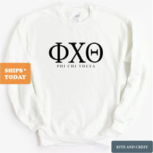 Load image into Gallery viewer, Phi Chi Theta Classic Sweatshirt - Fraternity Crewneck Sweatshirt - Kite and Crest