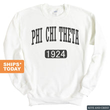 Load image into Gallery viewer, Phi Chi Theta Weekender Sweatshirt - Fraternity Crewneck Sweatshirt - Kite and Crest