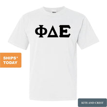 Load image into Gallery viewer, Phi Delta Epsilon Keeping it Simple Comfort Colors T-Shirt - Kite and Crest