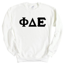 Load image into Gallery viewer, Phi Delta Epsilon Keeping it Simple Sweatshirt - Fraternity Crewneck Sweatshirt - Kite and Crest
