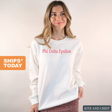 Load image into Gallery viewer, Phi Delta Epsilon Simply Me Sweatshirt - Fraternity Crewneck Sweatshirt - Kite and Crest