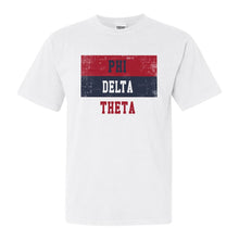 Load image into Gallery viewer, Phi Delta Theta Comfort Colors T-Shirt - Phi Delt Colorful Stripe Shirt - Kite and Crest