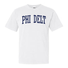 Load image into Gallery viewer, Phi Delta Theta Comfort Colors T-Shirt - Phi Delt Intrinsic Lettered Shirt - Kite and Crest
