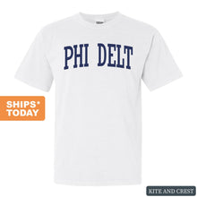 Load image into Gallery viewer, Phi Delta Theta Comfort Colors T-Shirt - Phi Delt Intrinsic Lettered Shirt - Kite and Crest