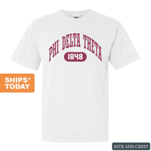 Load image into Gallery viewer, Phi Delta Theta Comfort Colors T-Shirt - Phi Delt Large Athletic Shirt - Kite and Crest
