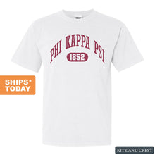 Load image into Gallery viewer, Phi Kappa Psi Comfort Colors T-Shirt - Phi Psi Large Athletic Shirt - Kite and Crest
