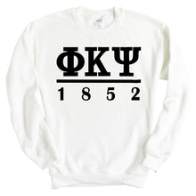 Load image into Gallery viewer, Phi Kappa Psi Sweatshirt - Phi Psi Black Letters Crewneck Sweatshirt - Kite and Crest