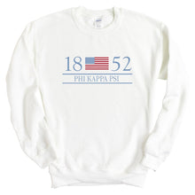 Load image into Gallery viewer, Phi Kappa Psi Sweatshirt - Phi Psi Flag Year Crewneck Sweatshirt - Kite and Crest