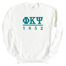 Load image into Gallery viewer, Phi Kappa Psi Sweatshirt - Phi Psi Lettered Basic Crewneck Sweatshirt - Kite and Crest