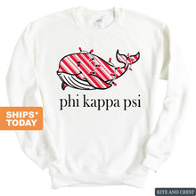 Load image into Gallery viewer, Phi Kappa Psi Sweatshirt - Phi Psi Red Whale Crewneck Sweatshirt - Kite and Crest