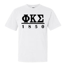 Load image into Gallery viewer, Phi Kappa Sigma Black Letter Comfort Colors T-Shirt - Fraternity Tee - Kite and Crest