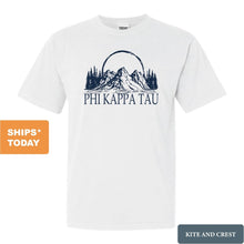 Load image into Gallery viewer, Phi Kappa Tau Comfort Colors T-Shirt - Phi Tau AEPI Epic Mountain Shirt - Kite and Crest