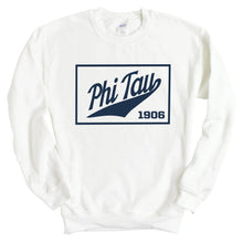 Load image into Gallery viewer, Phi Kappa Tau Sweatshirt - Phi Tau Baseball Boxed Crewneck Sweatshirt - Kite and Crest