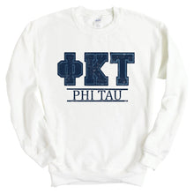 Load image into Gallery viewer, Phi Kappa Tau Sweatshirt - Phi Tau Washed Letters Crewneck Sweatshirt - Kite and Crest