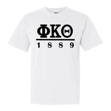 Load image into Gallery viewer, Phi Kappa Theta Black Letter Comfort Colors T-Shirt - Fraternity Tee - Kite and Crest