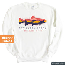 Load image into Gallery viewer, Phi Kappa Theta Fishing Sweatshirt - Fraternity Crewneck Sweatshirt - Kite and Crest