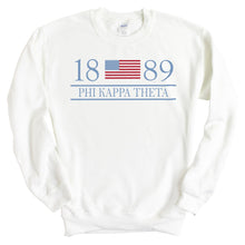 Load image into Gallery viewer, Phi Kappa Theta Flag Year Sweatshirt - Fraternity Crewneck Sweatshirt - Kite and Crest