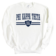 Load image into Gallery viewer, Phi Kappa Theta Striped Shield Sweatshirt - Fraternity Crewneck Sweatshirt - Kite and Crest