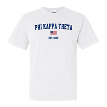 Load image into Gallery viewer, Phi Kappa Theta USA Flag Comfort Colors T-Shirt - Fraternity Tee - Kite and Crest
