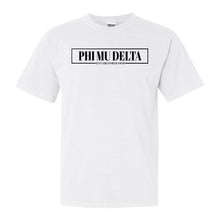 Load image into Gallery viewer, Phi Mu Delta Fraternal Block Comfort Colors T-Shirt - Fraternity Tee - Kite and Crest