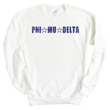 Load image into Gallery viewer, Phi Mu Delta Fraternal Star Sweatshirt - Fraternity Crewneck Sweatshirt - Kite and Crest