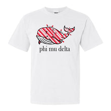 Load image into Gallery viewer, Phi Mu Delta Red Whale Comfort Colors T-Shirt - Fraternity Tee - Kite and Crest