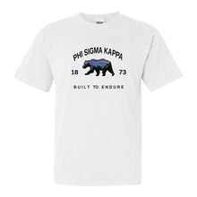 Load image into Gallery viewer, Phi Sigma Kappa Comfort Colors T-Shirt - Phi Sig Fraternal Bear Shirt - Kite and Crest
