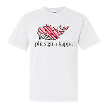 Load image into Gallery viewer, Phi Sigma Kappa Comfort Colors T-Shirt - Phi Sig Red Whale Shirt - Kite and Crest
