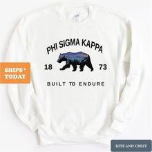Load image into Gallery viewer, Phi Sigma Kappa Sweatshirt - Phi Sig Fraternal Bear Crewneck Sweatshirt - Kite and Crest