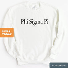 Load image into Gallery viewer, Phi Sigma Pi Clean and Simple Sweatshirt - Fraternity Crewneck Sweatshirt - Kite and Crest