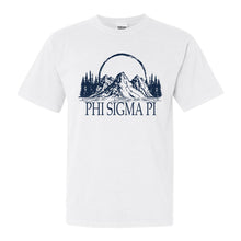 Load image into Gallery viewer, Phi Sigma Pi Weekend in the Mountains Comfort Colors T-Shirt - Kite and Crest